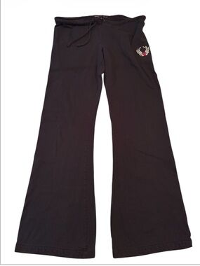 TWISTED HEART Black Drawstring Lounge Pants with Embellished Crab